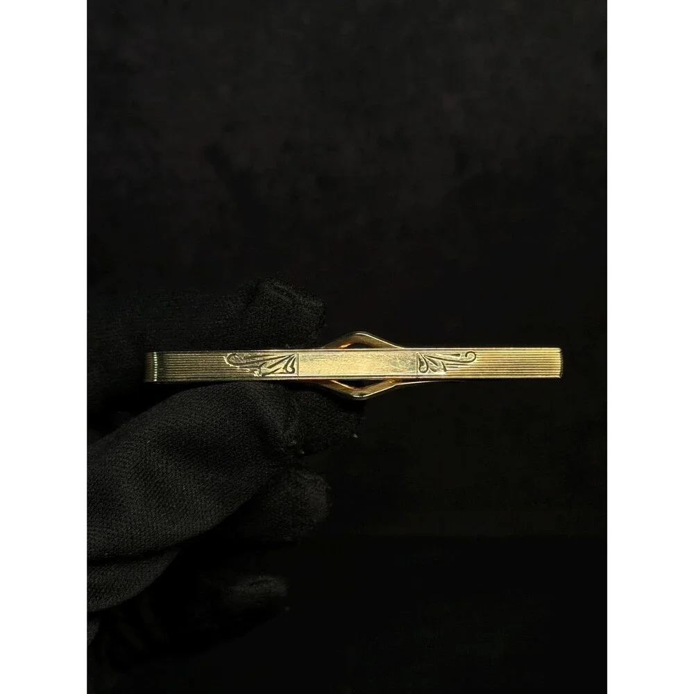 Vintage Anson 1/20 12K Gold Filled Engraved Tie Clip Mid Century